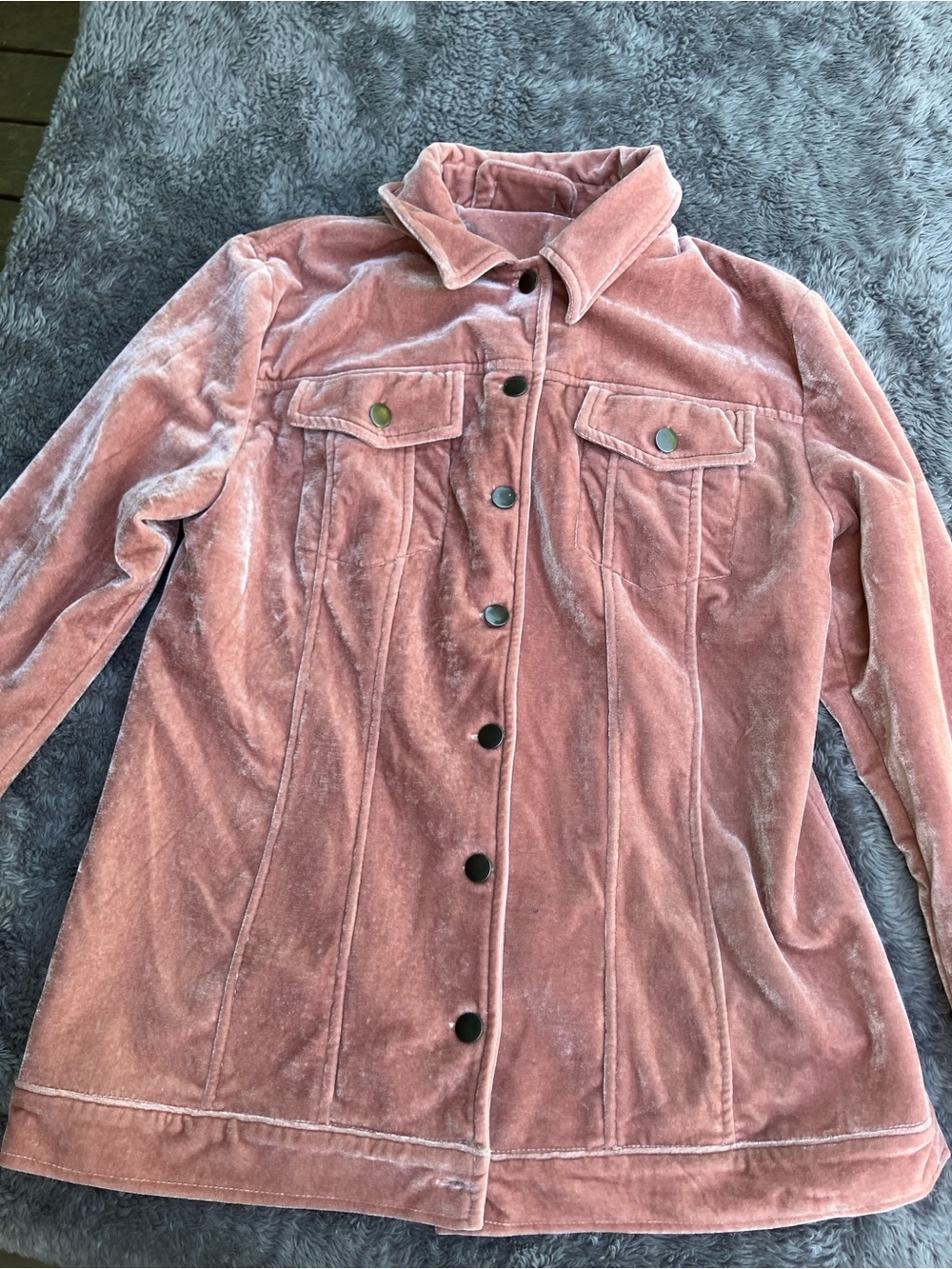 Time For Me Dusky Pink Velvet Jacket Size S